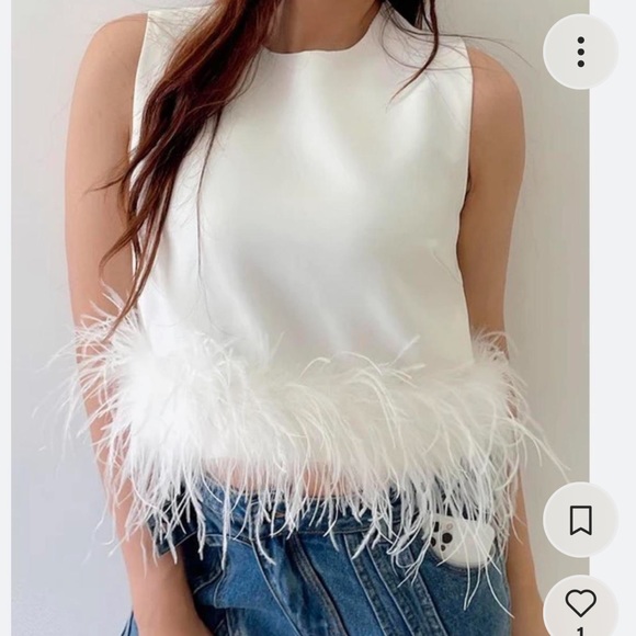 Anthropology Hutch Feather white swan top size medium never worn - Picture 2 of 3